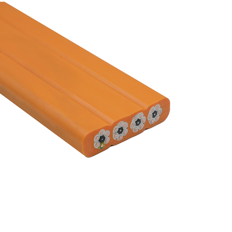 Jeřáb se složeným pláštěm pojíždějící plochý kabel