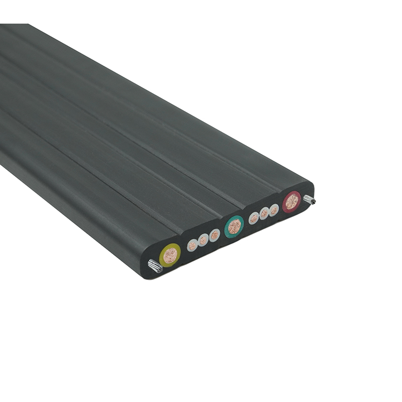 Jeřáb se složeným pláštěm, pohyblivý plochý kabel s ocelovým drátem