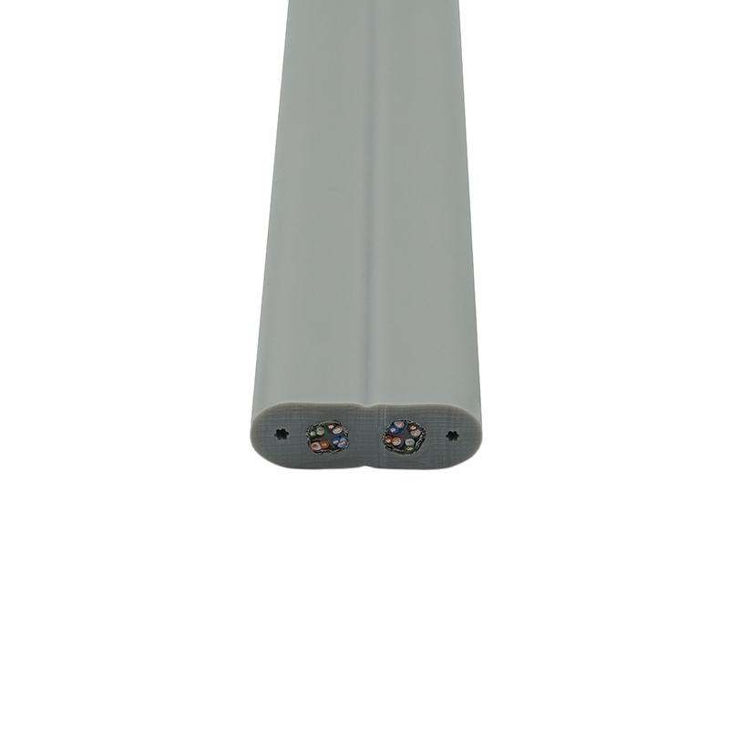 Plochý kabel výtahu s ocelovým drátem a 2 propojovacími kabely Cat6