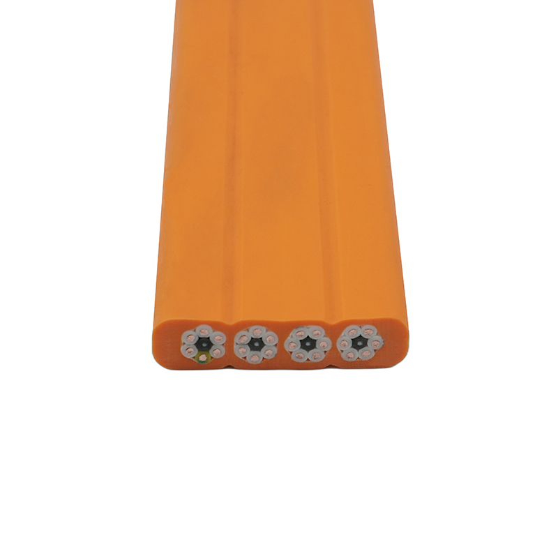 Jeřáb se složeným pláštěm pojíždějící plochý kabel