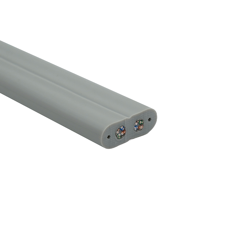 Plochý kabel výtahu s ocelovým drátem a 2 propojovacími kabely Cat6