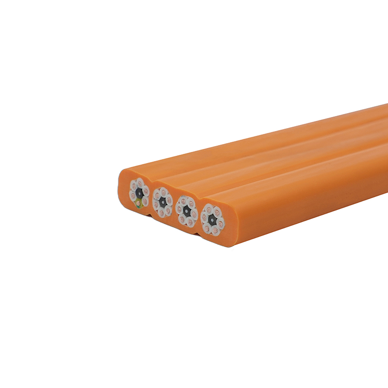 Jeřáb se složeným pláštěm pojíždějící plochý kabel