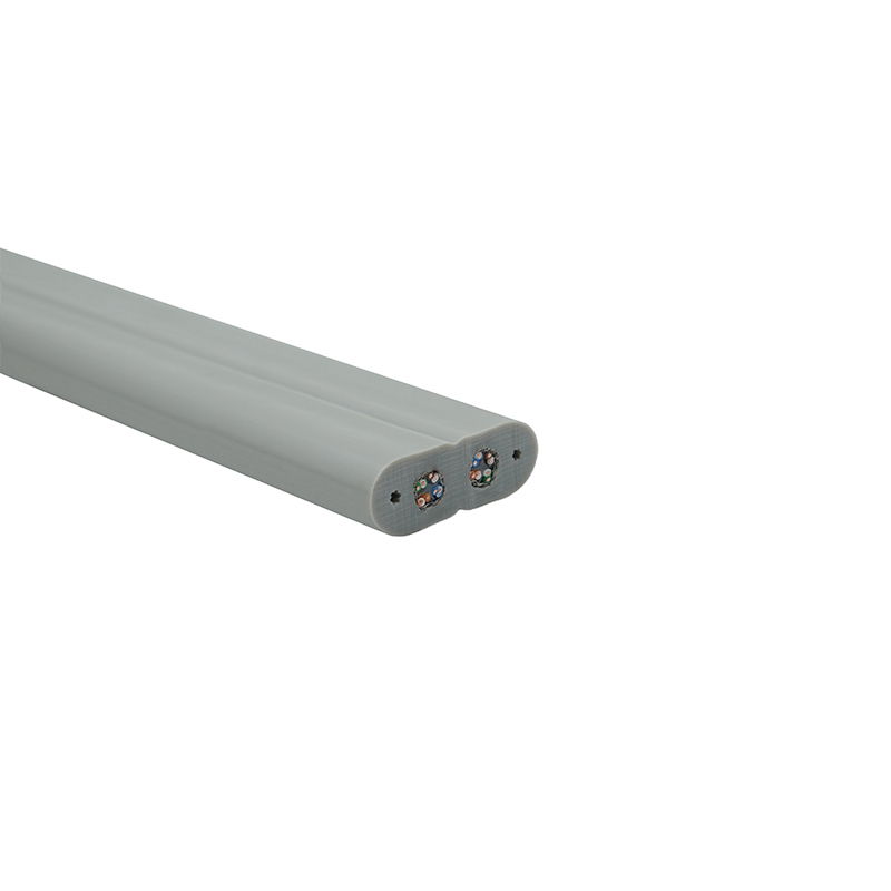 Plochý kabel výtahu s ocelovým drátem a 2 propojovacími kabely Cat6