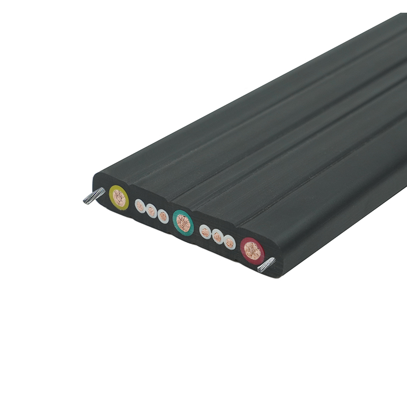 Jeřáb se složeným pláštěm, pohyblivý plochý kabel s ocelovým drátem